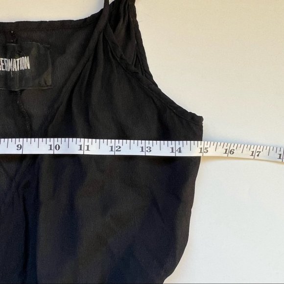 Reformation Black Tie Waist Mini Dress Size S/M - Picture 3 of 4